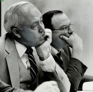 Top policemen: Donald Heaton (left) chief superintendent of the RCMP and Jon Jenkins, Chief of Durham Regional Police, are members of the group fighting organized crime in Ontario