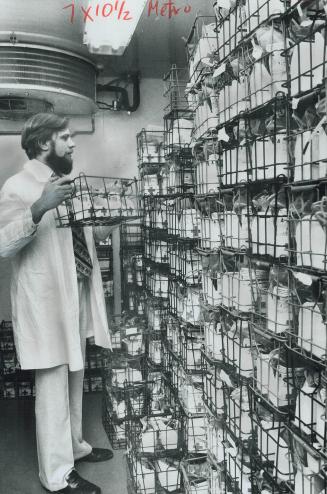 Dr. Olaf Krassnitzky stands with a crate of blood in the cold storage room of the Canadian Red Cross Society's blood bank, where supplies to be sent o(...)