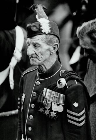 Black Watch: John Mitchell, 72, wore his Fulldress Black Watch uniform to the Toronto Cenotaph