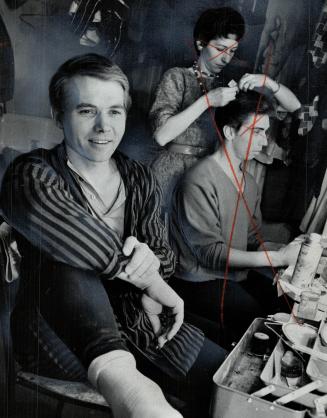 A new David Adams (left), more relaxed, confident, In dressing room, where his wife, Lois Smith, helps dancer Earl Krauls