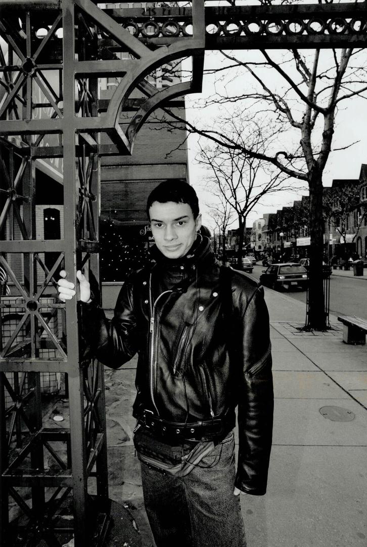 Black magic: National Ballet of Canada dancer Alexander Antonijevic above, wears a black leather motorcycle jacket