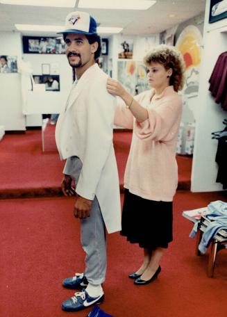 Rookie pitcher Luis Aquino was being fitted by Kim Beier for a new jacket at the Blue Jays training site in Dunedin, Fla., yesterday but it has nothin(...)