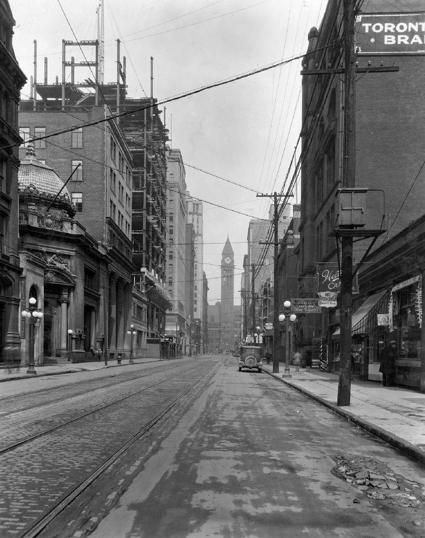 Bay St., looking north from north of King St., Toronto, Ontario