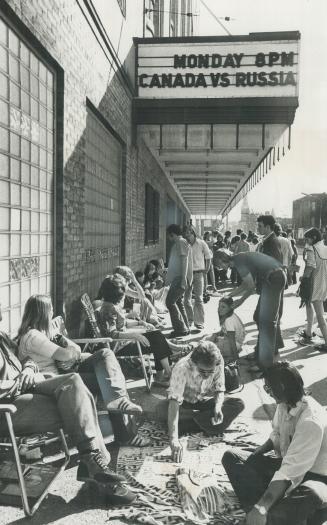 Hockey fans line up for tickets