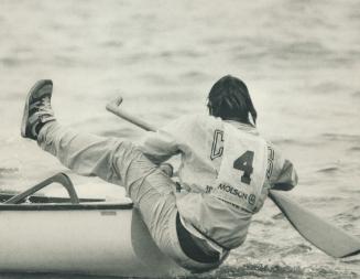 Canoeist takes a dive in Harbourfront race