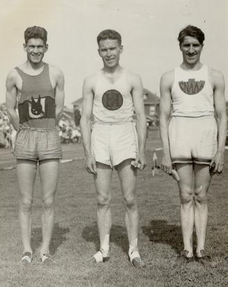 W. J. Montabone Montreal. A. J. Ryan Hamilton. D. Skinner Fort Williams 400 metres' champs