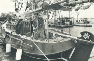 Launching his dreamboat, It took Otto van Dam nine years to build this boat but yesterday it finally saw water as he launched it in Ashbridges Bay. Va(...)