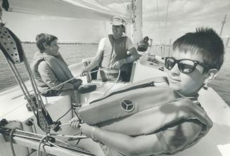 Adam O'Neill, 10, looked every inch the professional sailor during his day out on Lake Ontario