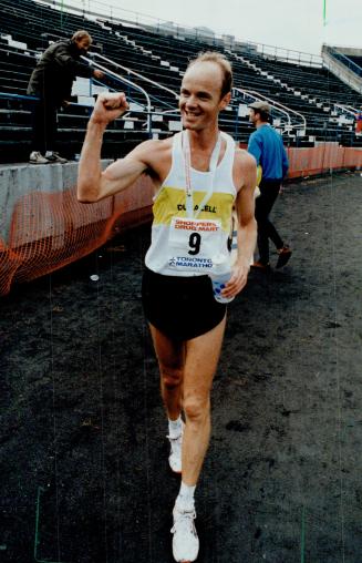 Yes! Christian Bloor had some catching up to do in the Toronto Marathon