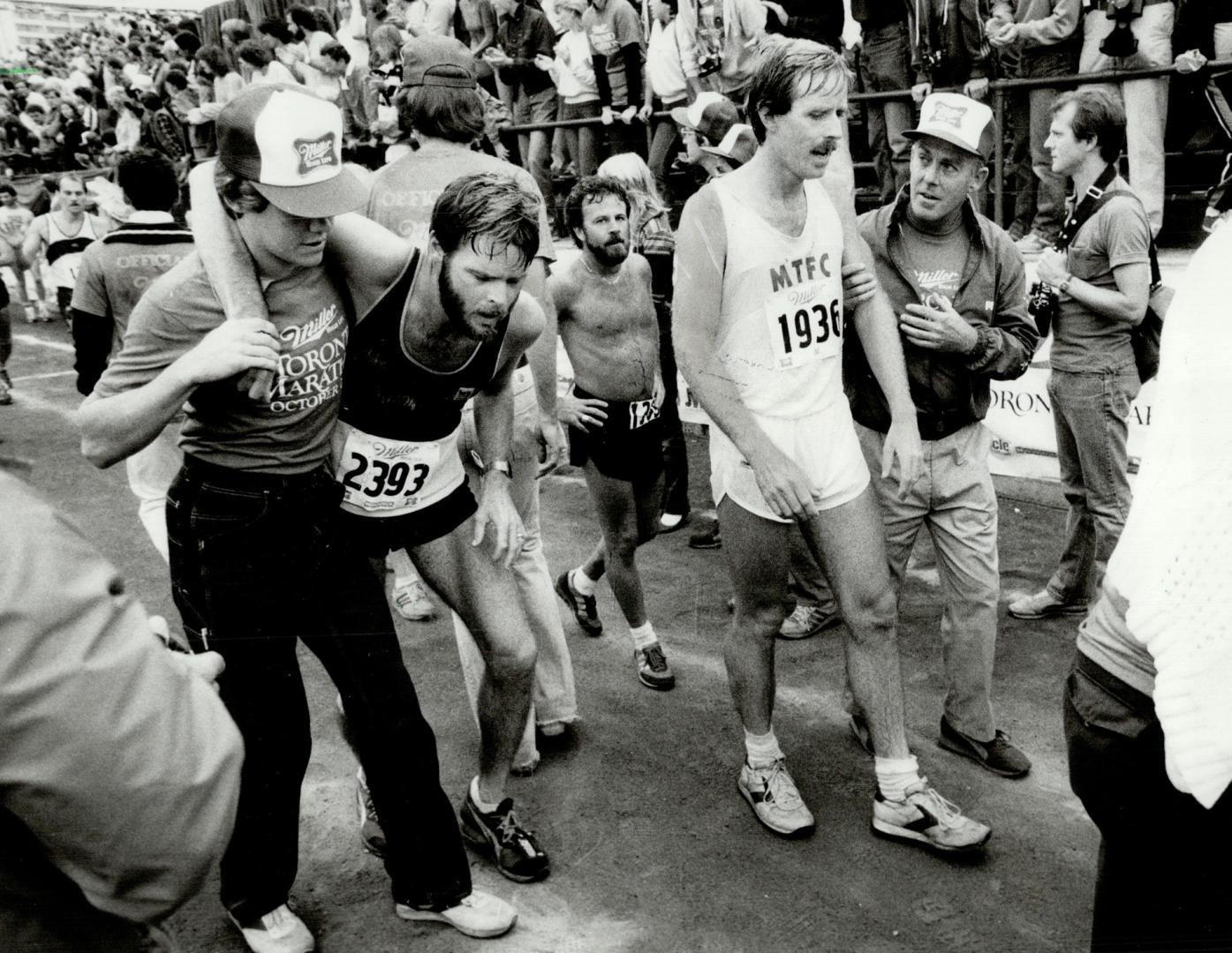 How refreshing: For some yesterday, like Philadelphia's Gary Fanelli - dressed in his Blues Brothers costume - the marathon was easy while others need a helping hand