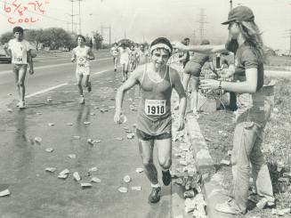 Star Trekker gets a welcome shower at aid station along the 20-kilometre route