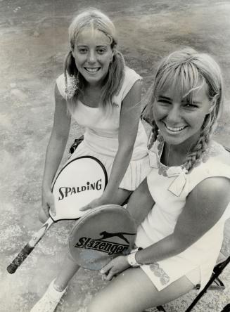 Smiling Tennis stars Stephanie Green of Vancouver (left) and Montreal's Andree martin say it's laughable how little prize money is alloted to women co(...)