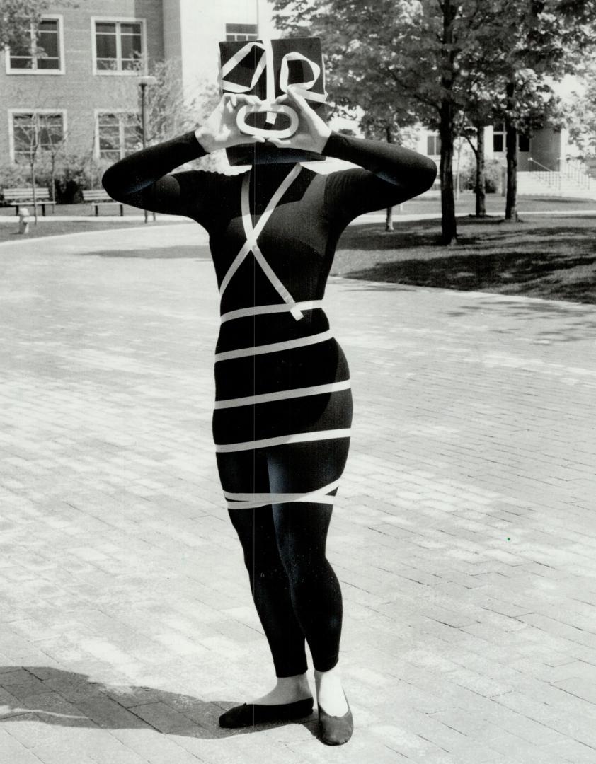 Mummenschanz, Claudia Weiss, of famed mime troupe Mummenschanz, rehearses for series of seven shows at Ryerson Theatre, beginning Tuesday and running to next Sunday