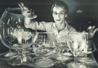 John Cuipers of the Glass Orchestra is rehearsing with his glasses to make fascinating music