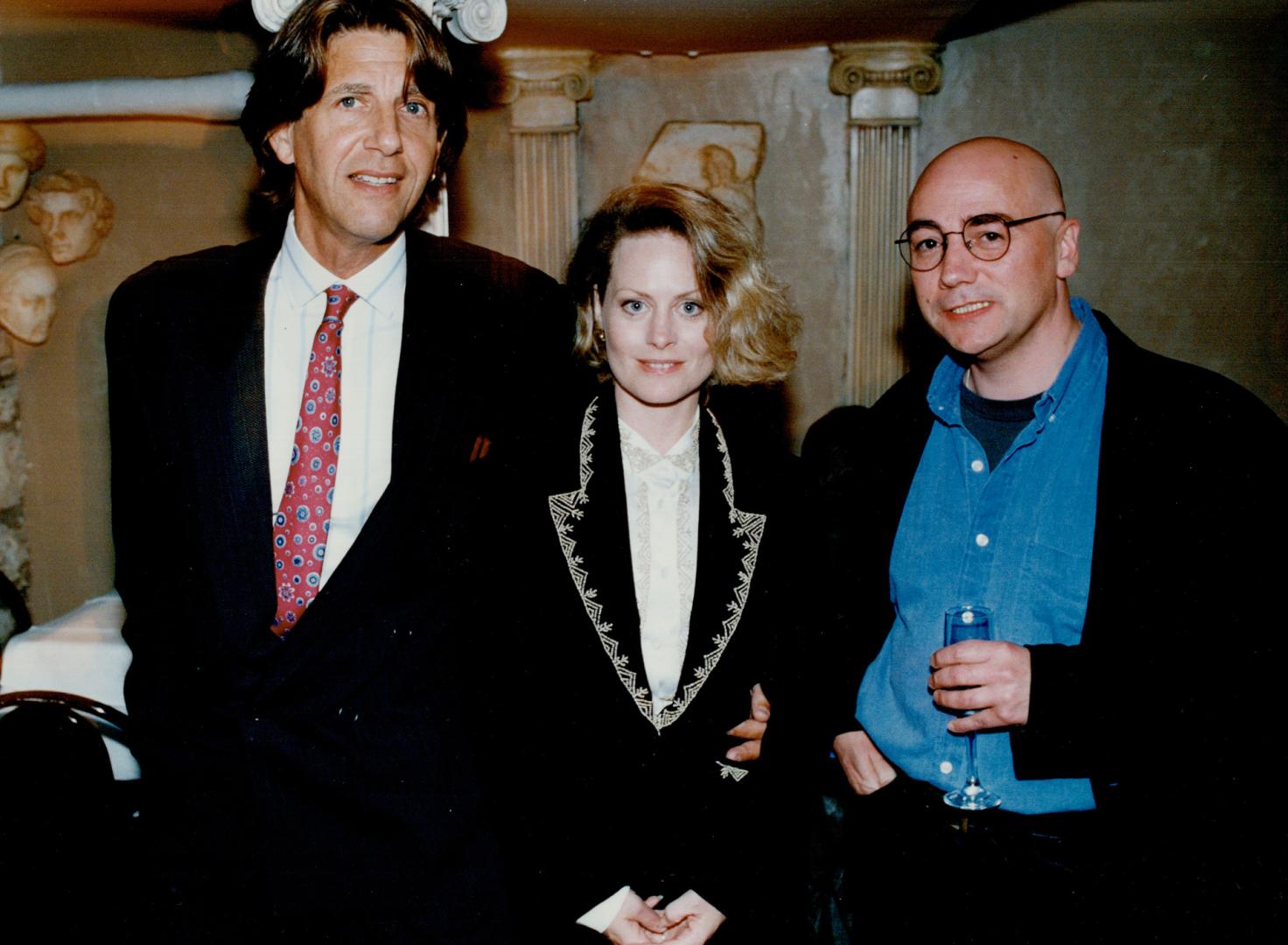 Peter Coyote with Beverly D'Angelo man on right unidentified