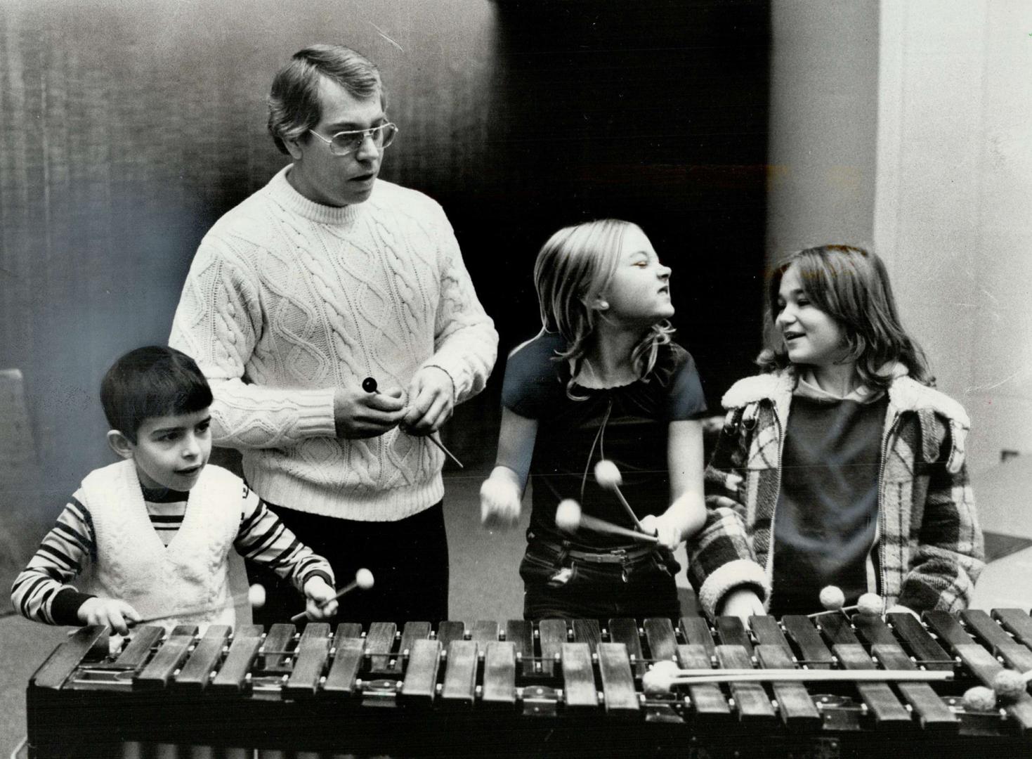 Do-re-mi time, Don Kuehn, a Toronto Sympercussionist, demonstrated various musical Scarborough's Albert Campbell Library