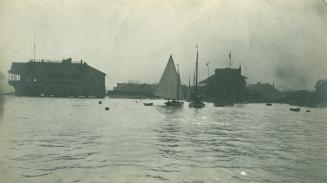 Toronto harbour looking west from east of foot of York St