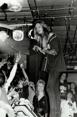 Dedicated rockers settle in for Friday morning, so they can be first into the Gasworks for the wake, which featured such club graduates as Skid Row's Sebastian bach, right