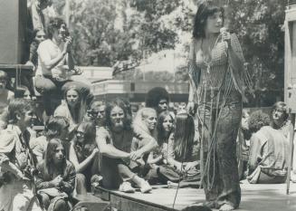 Hair singer Gail Garnett gets crowd's attention in Joy Day Celebrations on Toronto Islands Saturday