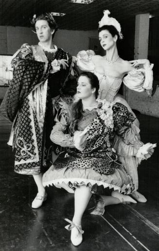 Baroque Portrait: R.H. Thomson, Laura Pudwell (centre) and Jeanette Zingg Strike baroque-era poses in rehearsals for Opera Ateller's Servants Of Passion