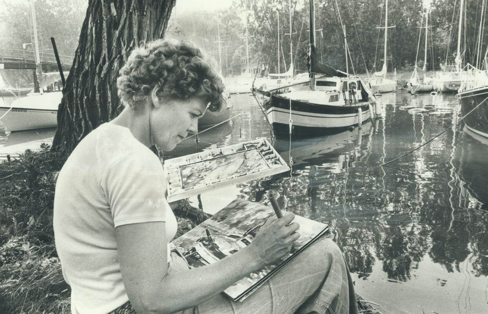 Peaceful scenes on Toronto Islands lure recreational artists by the score these summer days