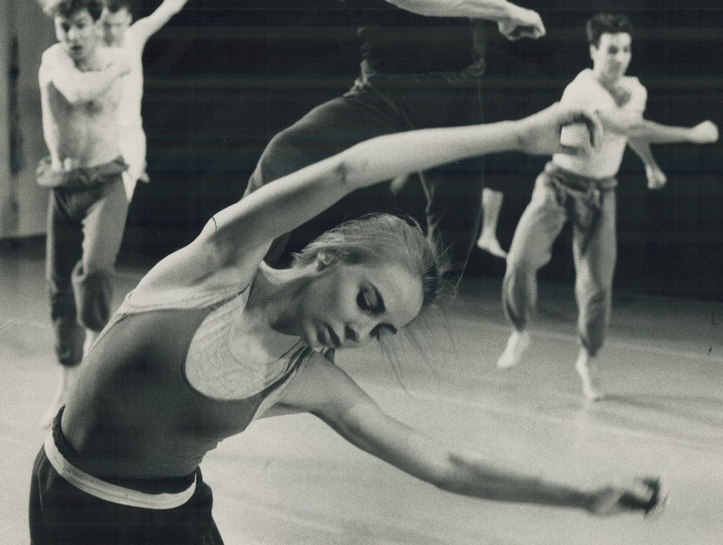 Reach out: Coralee Moen stretches during rehearsal of Dreamsend, an original work by choreographer David Earle