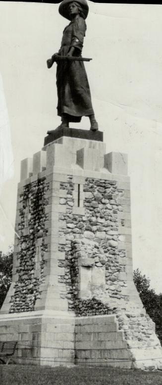 Quebec's monument to the memory of Madeleine de Vercheres, the French-Canadian heroine of 1652