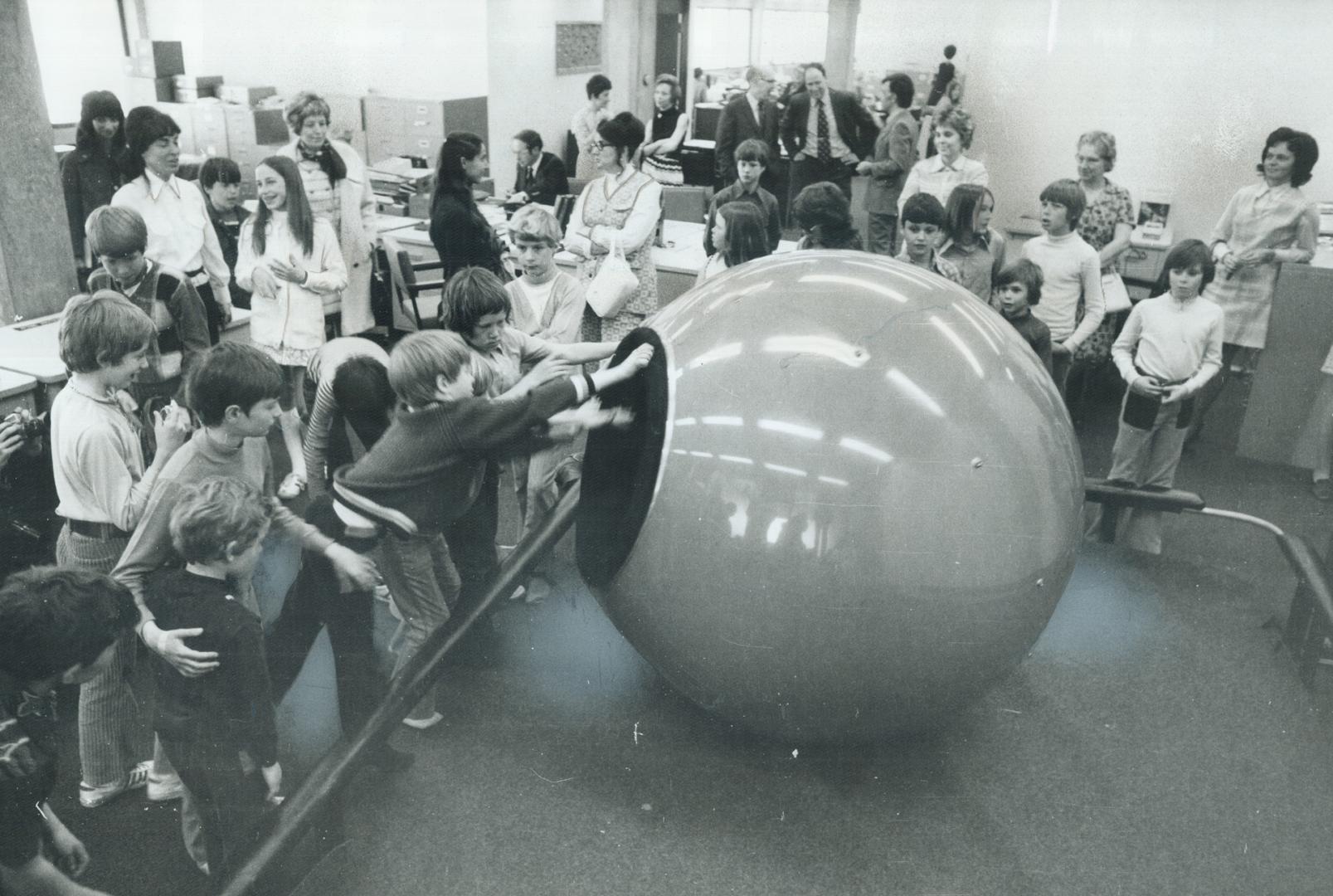 The big red ball at Millwood Public School in Etobicoke is used to help children with reading problems