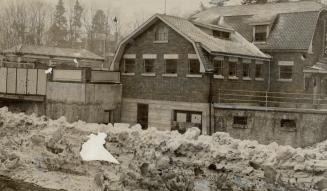 When a two-mile long ice jam which formed above Walkey's dam at Fergus, Ont