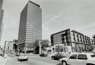 Hamilton's Stelco Tower, former Stelco supervisor Art Frewin, developer Peter DeSantis and franchise owner Greg Peitchinis