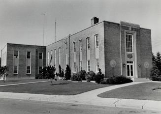 Image shows a two storey municipal building.