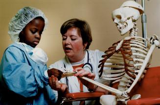 'Bones' sat patiently and didn't complain when examined at Scarborough General Hospital by Natisha Cohen, 4, and registered nurse Lee-Ann Aide. The ho(...)