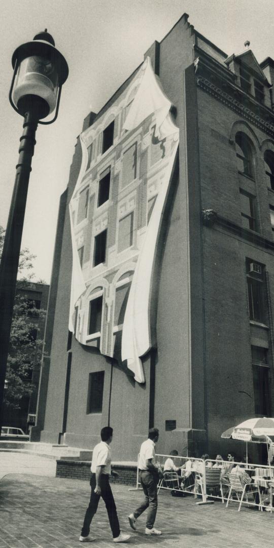 Derek Besant's mural on the Gooderham Building at Wellington and Jarvis Sts