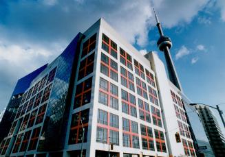 CBC's Broadcast Centre is already shaking up downtown with its colored grids