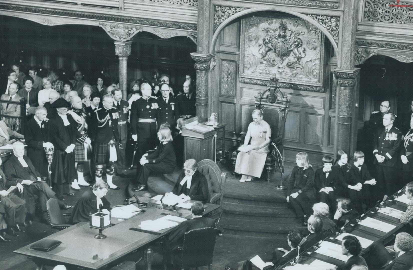 Lieutenant-Governor Pauline McGibbon reads Speech from the Throne in Legislature