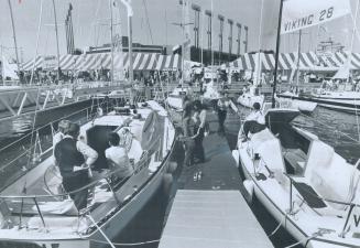 Viking speedboats sit side-by-side at Dockside 76, fifth on-the-water boat show with boats for every taste