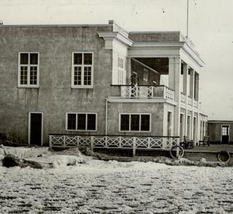 Surrounded the home of the Toronto Argonaut Rowing Club, following the recent storms on Lake Ontario