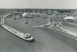 Ontario place is the province's new 94-acre, man-made showplace that opens soon on the lake between Toronto Island and the Canadian National Exhibitio(...)