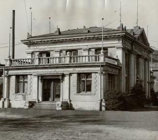 Press building at the exhibition is in the path of the proposed straightening and widening of Princes' Boulevard