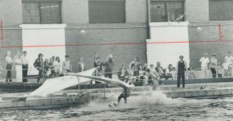 Man-carrying kites shown by the Go Fly a Kite Club were one of the treats yesterday in the new Harborfront '74