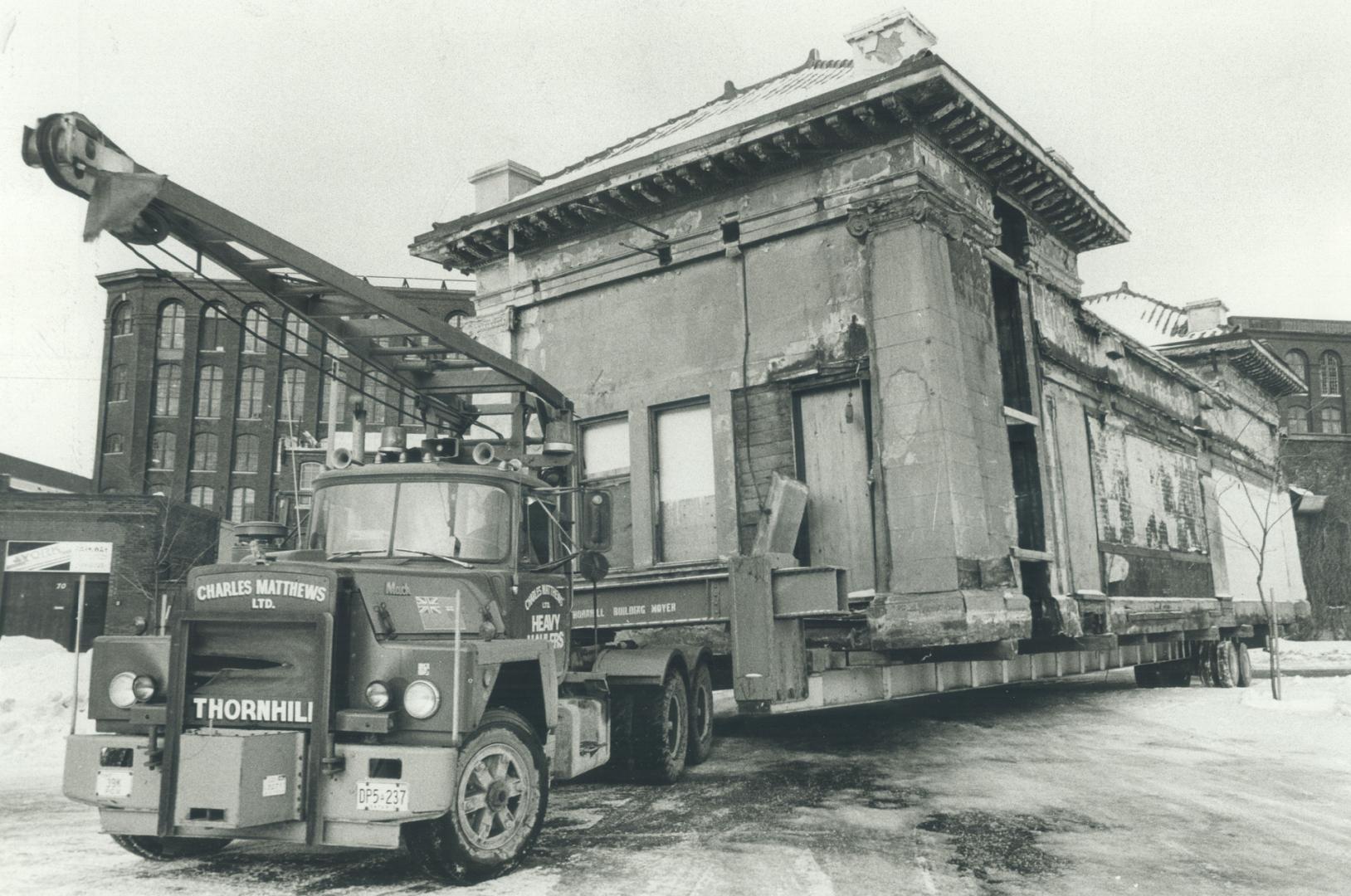 Historic building moved 3 blocks