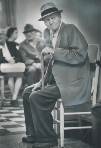 Old people do most of the waiting in the out-patient clinic at Toronto Western Hospital