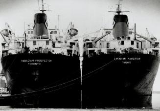 Image shows the front of two ships.