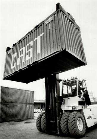 Image shows loading work in progress at the Harbour.