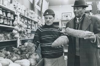 In Kensington Market store specializing in West Indian food shopper finds interesting fresh produce