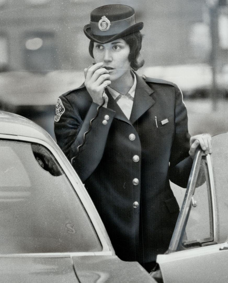 Policewoman Louise Lehman is one of seven or eight women on the Metro Toronto Police force who wears a uniform