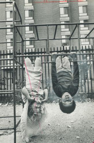 Outdoor play facilities give this little boy plenty of opportunity to release energy, get fresh air and sun