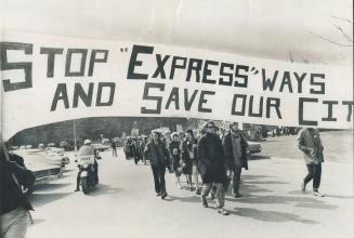 Students march to protest Spadina