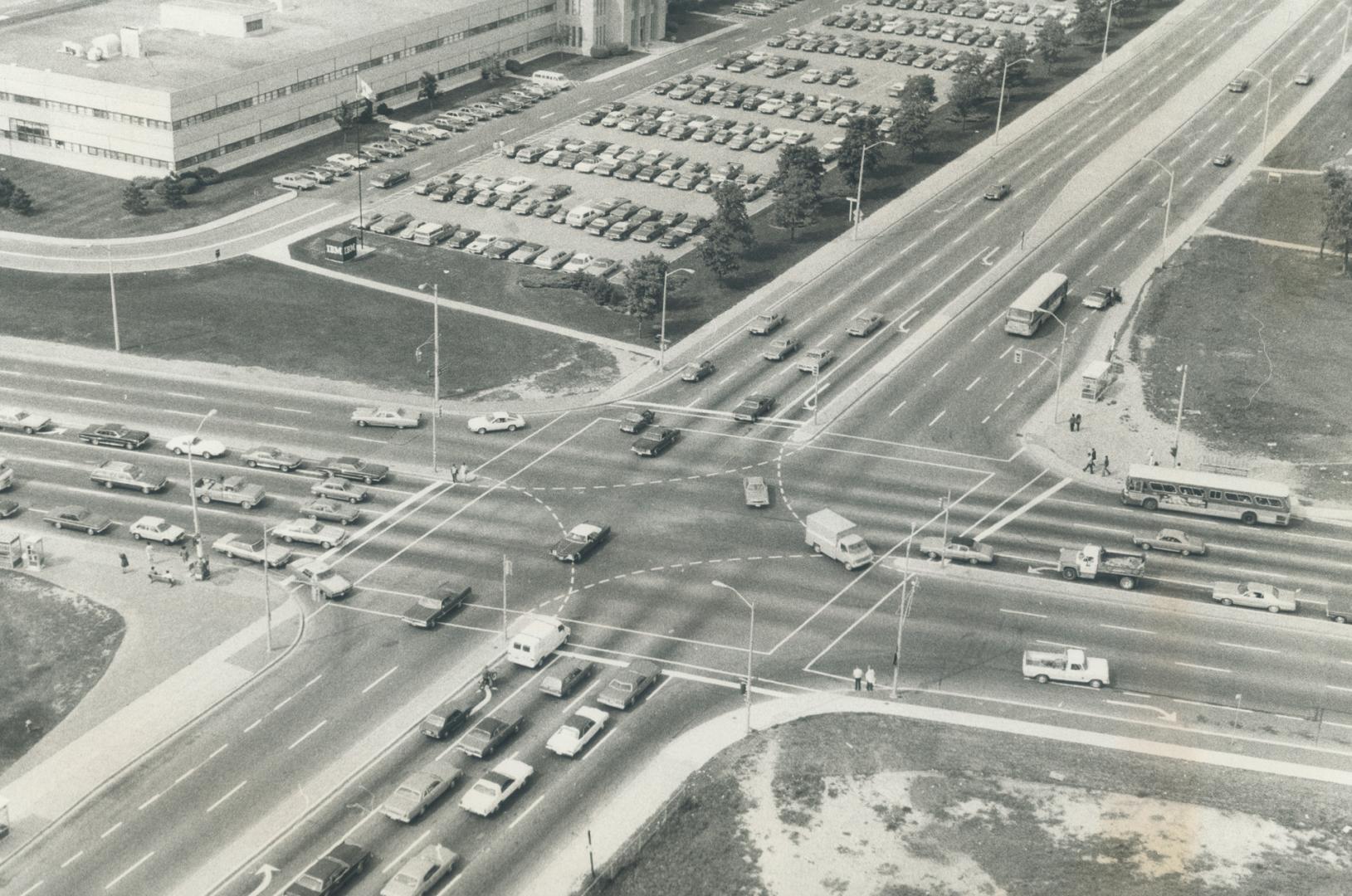 Pic of Don Mills - Eglinton junction which has the highest number of accidents of any road junction in Metro