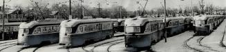 Of the Line for more than 100 streetcars made obsolete by the subway is this TTC yard at coxwell and danforth aves